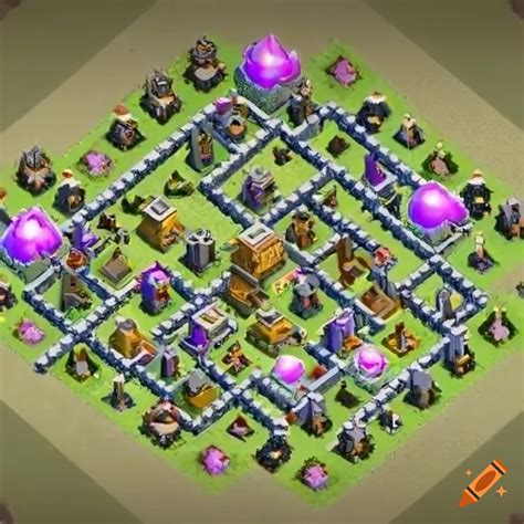 Clash Of Clans Base Layout On Craiyon