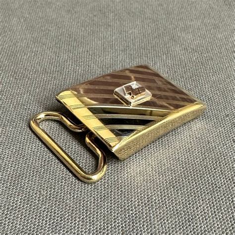 Vintage Anson Gold Filled Belt Buckle W Company Logo Gem