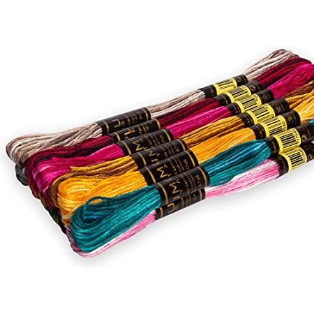 24 Pieces Metallic Embroidery Floss Multicolor Embroidery Skein Threads