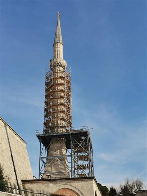 Ayasofya I Kebir Camii Nci Bayezid Minaresi Nde Restorasyon