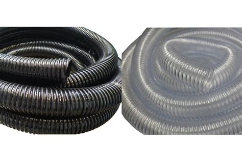 Manguera Ducto De Pvc Flexible Negro O Cristal Con Espiral De Pvc R Gido