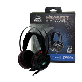 Fone De Ouvido Headset Gamer Over Ear Knup Kp Preto E Azul Preto E