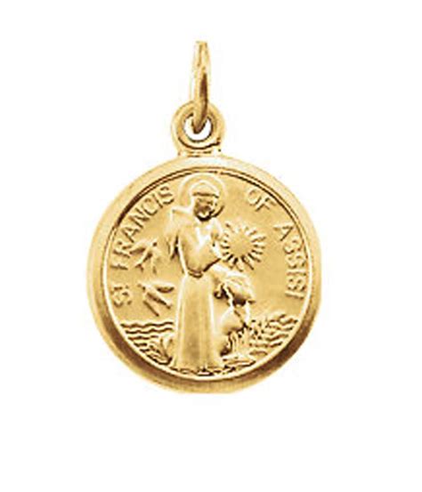 14k Gold Tiny Saint Francis Of Assisi Pendant Die Struck Etsy