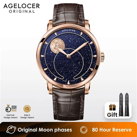 Agelocer Reloj Astron Mico Original Para Hombre Reloj Dorado De Lujo