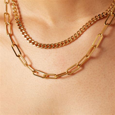 Camille Gerecycled Stalen Karaat Goldplated Ketting Voor Dames