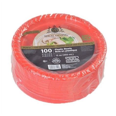 Kitcheniva Disposable Red Plastic Soup Bowls 100 Packs 100 Pcs Kroger