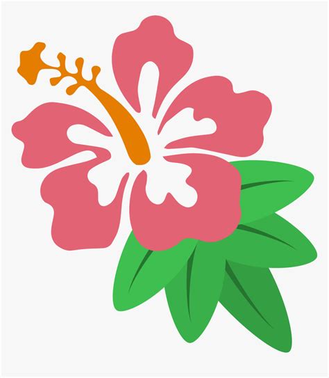 Coral Hibiscus Flower Clipart