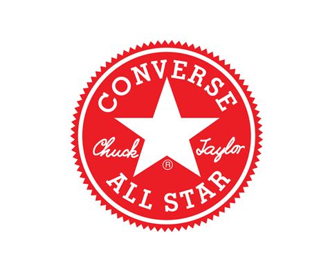 Converse All Star Brand Shoes Logo Red Symbol Design Vector