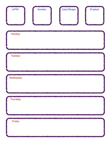 Printable Lesson Plan Template For Preschool - Printable Free Templates