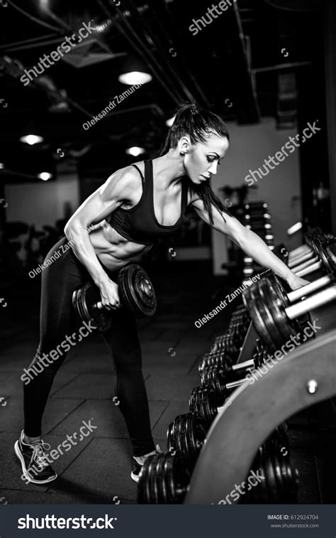 Sexy Athlete Brunette Fitness Woman Gym Stock Photo Shutterstock