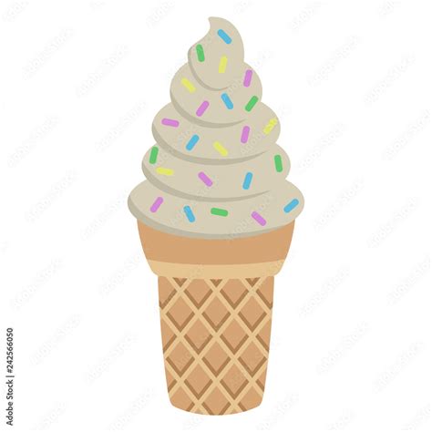 Vanilla Soft Serve Ice Cream Illustration Vanilla Soft Serve With