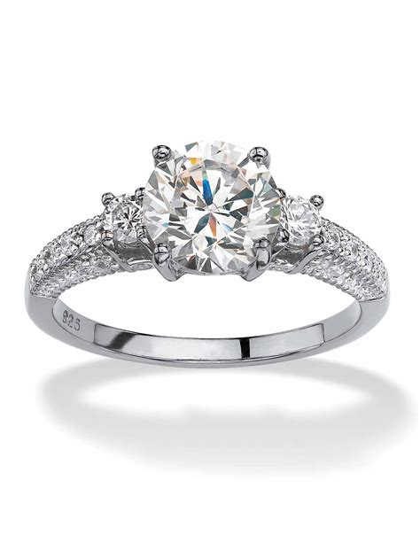 Palmbeach Jewelry Tcw Round Cubic Zirconia Engagement Anniversary