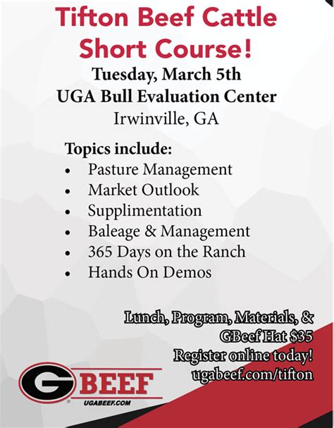 Tifton Beef Cattle Short Course And Bull Sale Irwinville GA March