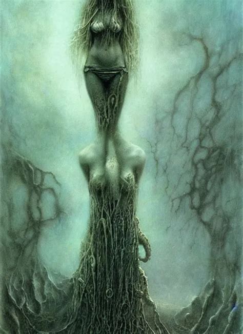 Lovecraftian Girl By Beksinski And Luis Royo Stable Diffusion Openart