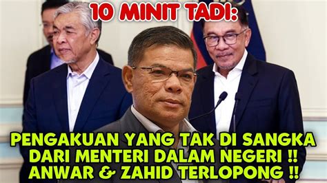 Minit Tadi Pengakuan Yang Tak Di Sangka Dari Menteri Dalam Negeri