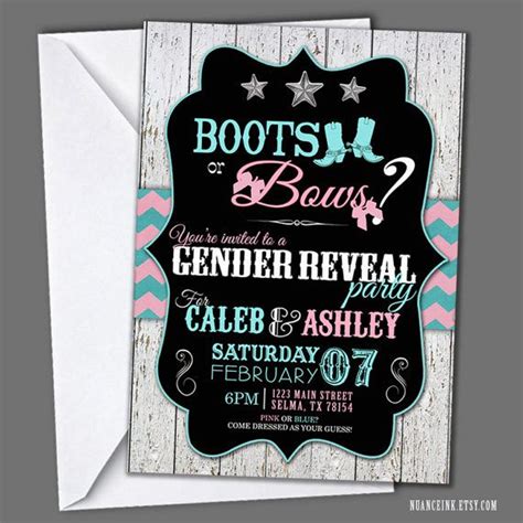 Custom Boots Or Bows Gender Reveal Party Western Baby Shower