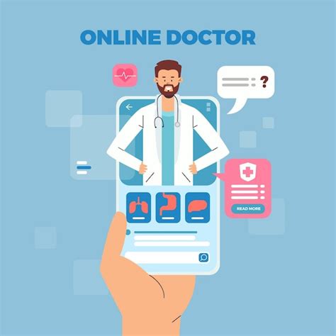 Онлайн консультация врача и пациента | Бесплатно векторы