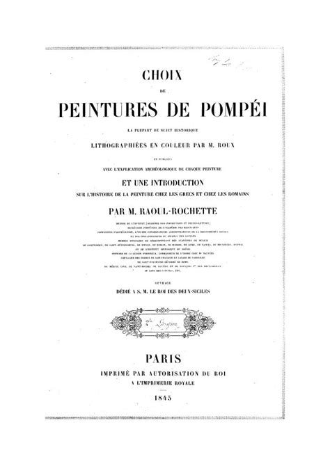 Catalogue Rouge Choix de peintures de Pompéi la plupart de sujet