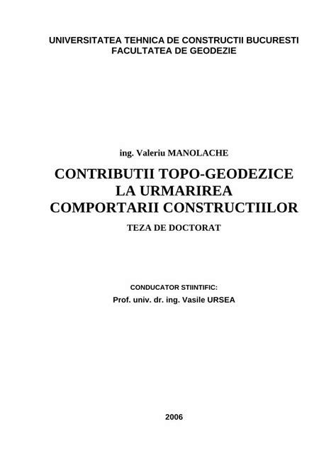 Pdf Ing Valeriu Manolache Contributii Topo Digilib Utcb Ro