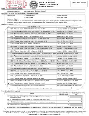 Fillable Online State Of Arizona Committee Id Number Cc Finance