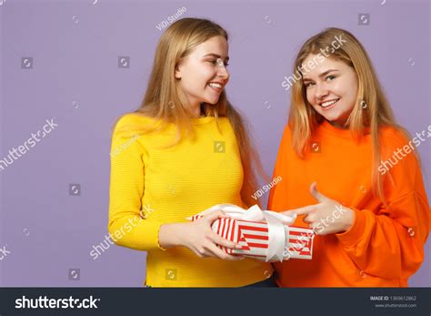 Two Cute Blonde Twins Sisters Girls Stock Photo Shutterstock
