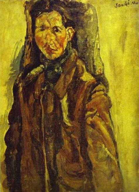 Oil Painting Replica Self Portrait By Curtain By Chaim Soutine