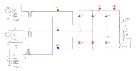 Oasis 3 Phase Rectifier 25 May 230v 27mh Tests Multisim Live