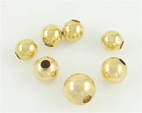 Retro K Add A Beads Seven Vintage Yellow Gold Hollow Beads With