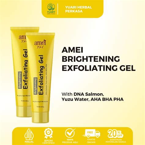 Jual Amei Exfoliating Gel Brightening Eksfoliasi Wajah Aha Bha Pha