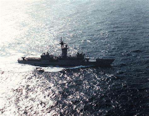 Aerial Starboard View Of The Knox Class Frigate Uss Bowen Ff