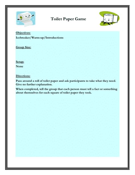 Florida Toilet Paper Game Worksheet - Fill Out, Sign Online and Download PDF | Templateroller