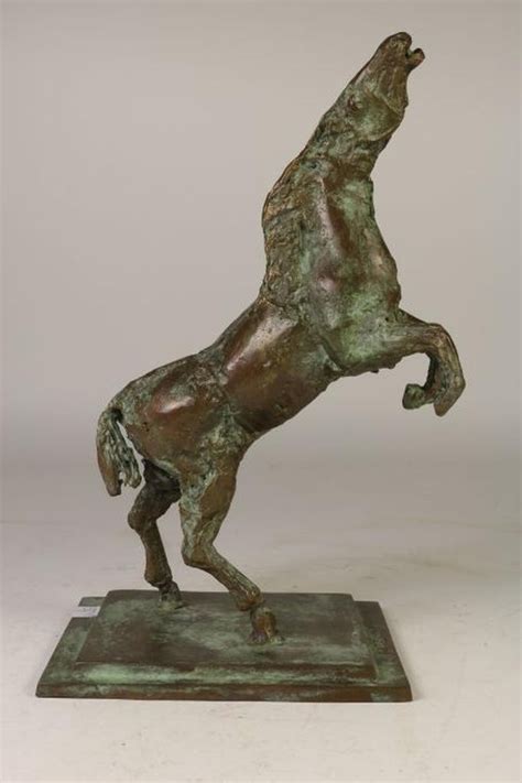 Jan Desmarets Bronzen Sculptuur Van Steigerend Paard Mutualart