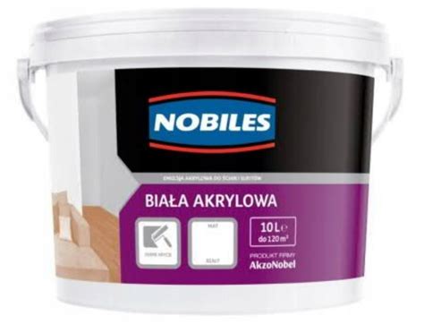 Nobiles Biała Akrylowa 10L farba emulsja matowa bi 9004334345