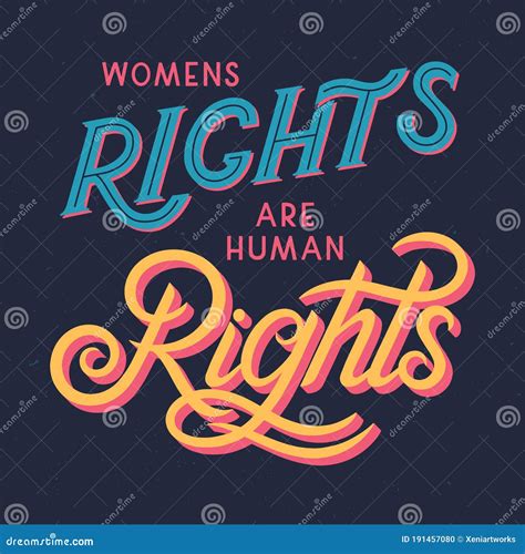 Womens Rights Are Human Rights Vector Illustration Print For T Shirts