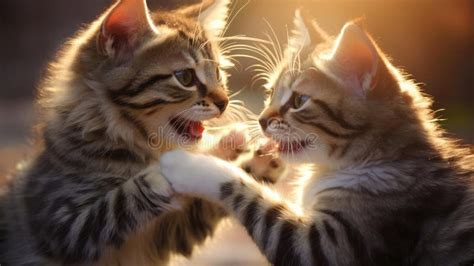 Two Kittens Meowing Stock Image Image Of Look Cute 295188425