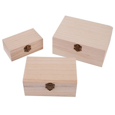 1/3pcs S/M/L Wooden Storage Box Log Color Plain Wood Wooden Square ...