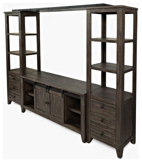 Madison County 60 Console Barnwood Transitional Entertainment Centers And Tv Stands By