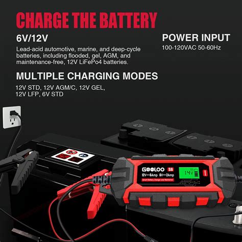 Buy Gooloo 6 Amp Smart Battery Charger 6v And 12v Trickle Charger And