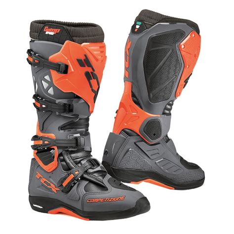 Bottes Cross Tcx Boots Comp Evo Michelin Gris Fonce Orange Fluo