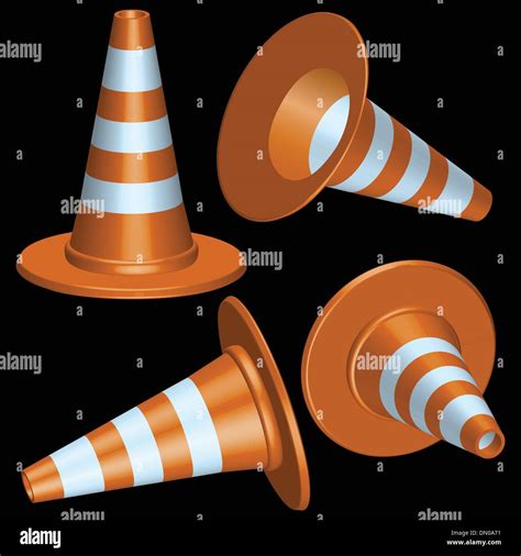 Orange And White Cones Stock Vector Images Alamy