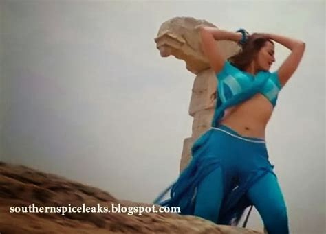 Hot Hot Looks Bollywood Actress Sonakshi Sinha Navel Show In Tight Blue Dress