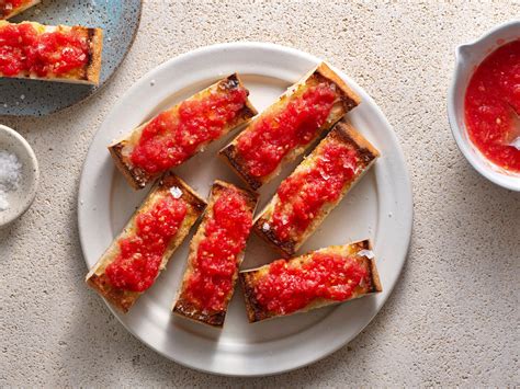 Pan Con Tomate Has Five Ingredients—bread Tomato Olive Oil Garlic And Salt Make This