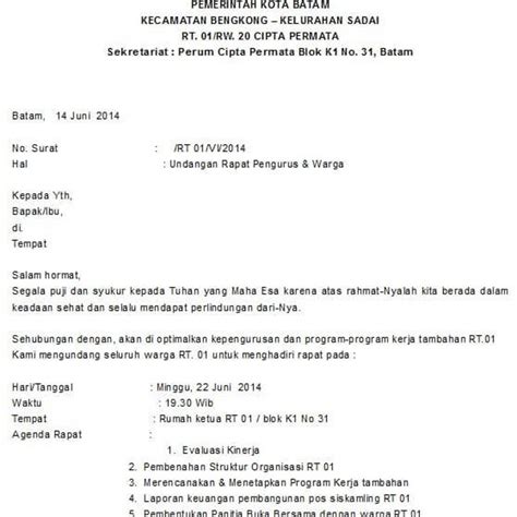 10 Contoh Surat Undangan Rapat Dan Cara Membuatnya