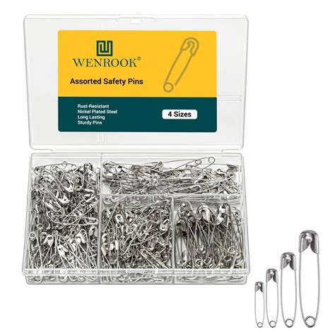 Buy 300 Pack Safety Pins Assorted 4 Different Sizes Strong Nickel