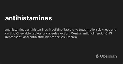 Antihistamines Obsidian Publish