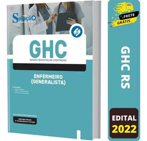 Apostila Concurso Ghc Rs 2022 Enfermeiro Generalista Frete grátis