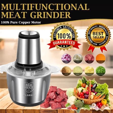 L Electric Meat Grinder Mincer Food Chopper Stainless Steel Food