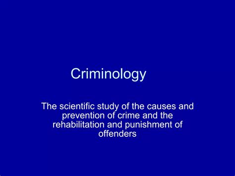 Criminology Power Point 1 Ppt