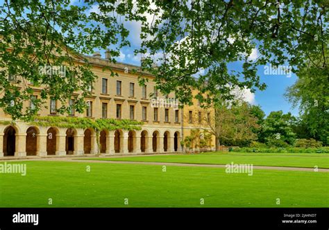 Oxford City England Magdalen College View From The Plane Tree To