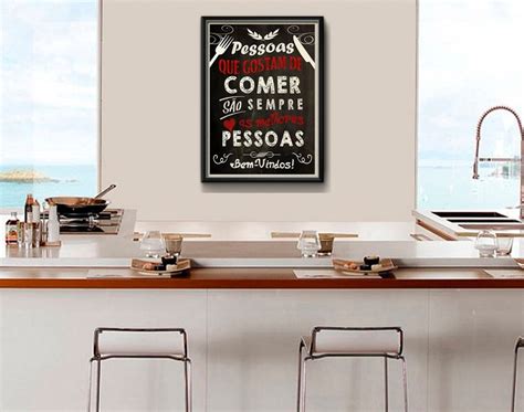 Quadro Cozinha Frase Gourmet Decoracao Sala Moldura Vidro - R$ 99,00 em ...